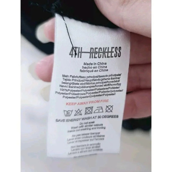 4th Reckless Black Crinkle NWT Sleeveless Midi Slip Dress US XL - UK 14 - EU 42 - Picture 16 of 16